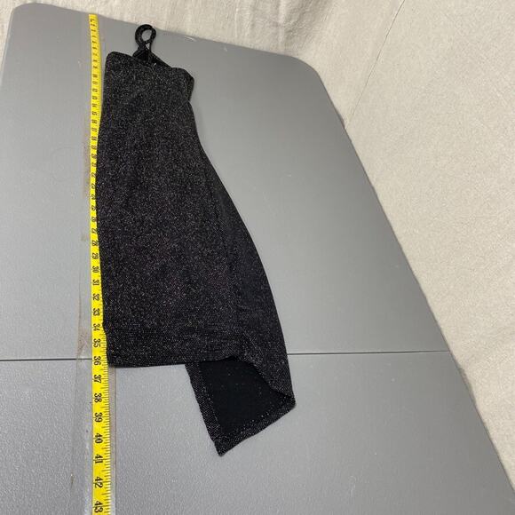 Almost Famous Womens Sparkle Mini Dress Size S Asymmetric Ruched Swiftie Hoco - Picture 12 of 13